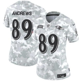 Women's Baltimore Ravens #89 Mark Andrews 2024 F.U.S.E Arctic Camo Salute To Service Limited Stitched Football Jersey(Run Small)