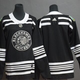 Women's Blackhawks Blank Black Authentic 2019 Winter Classic Women's Stitched Hockey Jersey