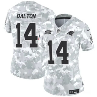 Women's Carolina Panthers #14 Andy Dalton 2024 F.U.S.E Arctic Camo Salute To Service Limited Stitched Football Jersey(Run Small)