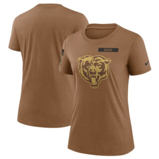 Women's Chicago Bears 2023 Brown Salute To Service Legend Performance T-Shirt(Run Small)