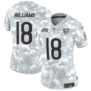Women's Chicago Bears #18 Caleb Williams 2024 F.U.S.E Arctic Camo Salute To Service Limited Stitched Football Jersey(Run Small)
