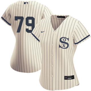 Women's Chicago White Sox #79 Jose Abreu 2021 Cream Navy Name&Number Field Of Dreams Cool Base Stitched Jersey(Run Small)
