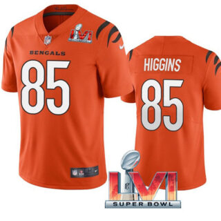Women's Cincinnati Bengals #85 Tee Higgins 2022 Orange Super Bowl LVI Vapor Limited Stitched Jersey