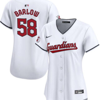 Women's Cleveland Guardians #58 Scott Barlow White Stitched Baseball Jersey(Run Small)