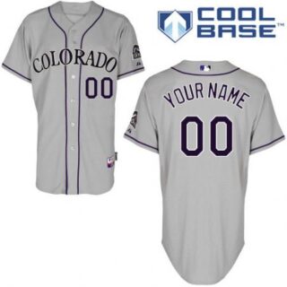 Women's Colorado Rockies Road Grey Customized Jersey