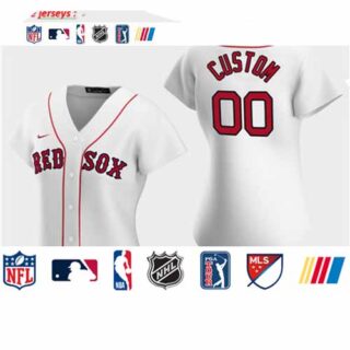 Women's Custom Boston Red Sox 2020 White Home Replica Jersey