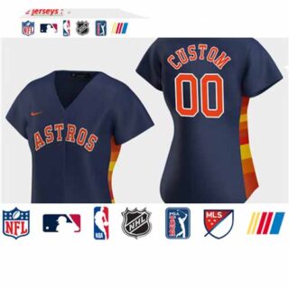 Women's Custom Houston Astros 2020 Navy Alternate Replica Jersey
