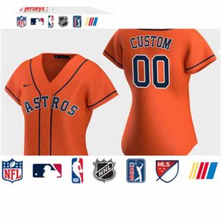 Women's Custom Houston Astros 2020 Orange Alternate Replica Jersey