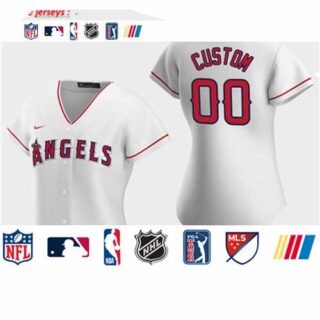 Women's Custom Los Angeles Angels 2020 White Home Replica Jersey
