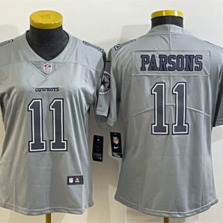 Women's Dallas Cowboys #11 Micah Parsons Grey Atmosphere Fashion Stitched Jersey(Run Small)