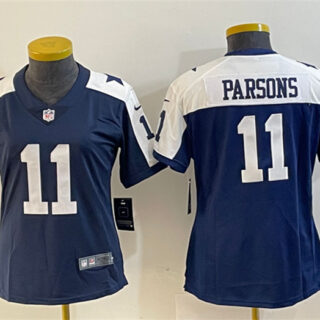 Women's Dallas Cowboys #11 Micah Parsons Navy White Vapor Untouchable Limited Stitched Jersey(Run Small)