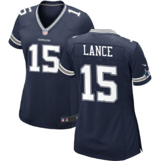 Women's Dallas Cowboys #15 Trey Lance Navy Navy Stitched Football Jersey(Run Small)