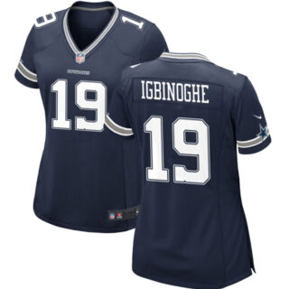 Women's Dallas Cowboys #19 Noah Igbinoghene Navy Stitched Football Jersey(Run Small)