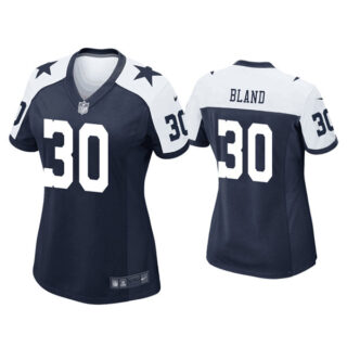 Women's Dallas Cowboys #30 DaRon Bland Navy White Stitched Game Jersey(Run Small)