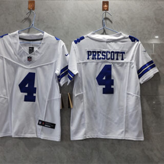 Women's Dallas Cowboys #4 Dak Prescott White 2023 F.U.S.E. Limited Stitched Jersey(Run Small)