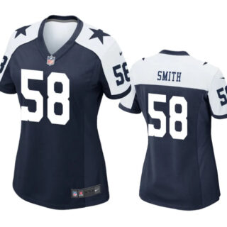 Women's Dallas Cowboys #58 Mazi Smith White Thanksgiving Stitched Football Game Jersey(Run Small)