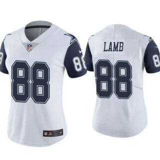 Women's Dallas Cowboys #88 Ceedee Lamb White Vapor Untouchable Limited Stitched Jersey(Run Small)