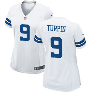 Women's Dallas Cowboys #9 KaVontae Turpin White Stitched Football Jersey(Run Small)