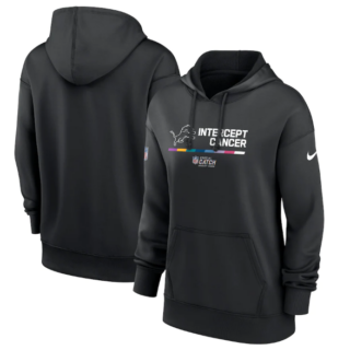 Women's Detroit Lions 2022 Black NFL Crucial Catch Therma Performance Pullover Hoodie(Run Small)