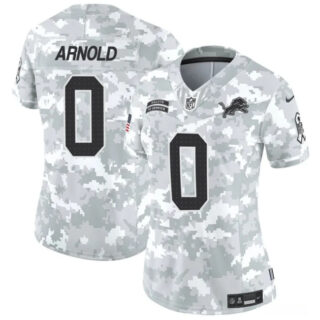 Women's Detroit Lions #0 Terrion Arnold 2024 F.U.S.E Arctic Camo Salute To Service Limited Stitched Jersey(Run Small)