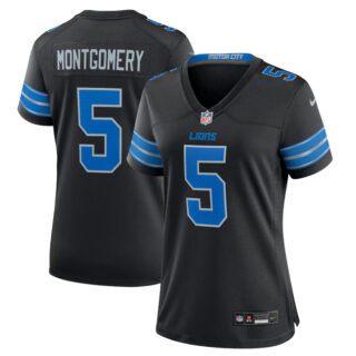 Women's Detroit Lions #5 David Montgomery Black 2nd Alternate Stitched Jersey(Run Smaller)