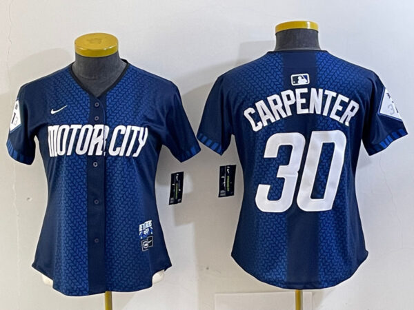 Women's Detroit Tigers #30 Kerry Carpenter 2024 Navy City Connect Cool Base Limited jerseys