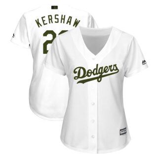 Women's Dodgers #22 Clayton Kershaw White 2018 Memorial Day Cool Base Women's Stitched MLB Jersey