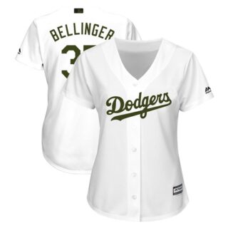 Women's Dodgers #35 Cody Bellinger White 2018 Memorial Day Cool Base Women's Stitched MLB Jersey