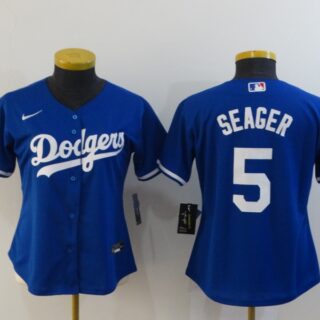 Women's Dodgers #5 Corey Seager Royal blue Jersey