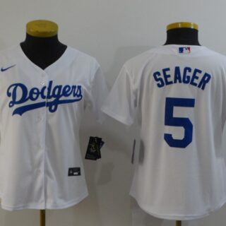Women's Dodgers #5 Corey Seager White Jersey