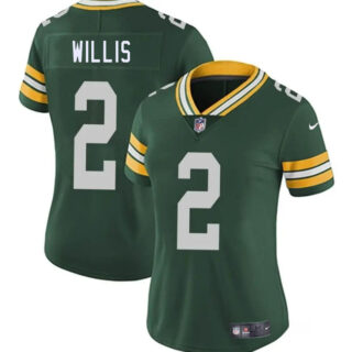 Women's Green Bay Packers #2 Malik Willis Green Vapor Untouchable Limited Stitched Jersey(Run Small)