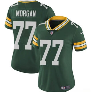 Women's Green Bay Packers #77 Jordan Morgan Green 2024 Draft Vapor Untouchable Limited Stitched Jersey(Run Small)