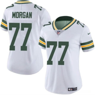 Women's Green Bay Packers #77 Jordan Morgan White 2024 Draft Vapor Untouchable Limited Stitched Jersey(Run Small)