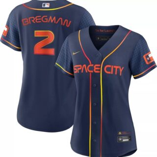 Women's Houston Astros #2 Alex Bregman 2022 Navy City Connect Stitched Jersey(Run Small)