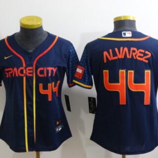Women's Houston Astros #44 Yordan Alvarez 2022 Navy City Connect Stitched Jerseys(Run Small)