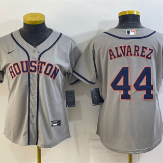 Women's Houston Astros #44 Yordan Alvarez Gray Cool Base Stitched Baseball Jersey(Run Small)