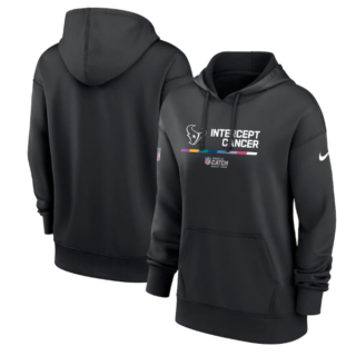 Women's Houston Texans 2022 Black NFL Crucial Catch Therma Performance Pullover Hoodie(Run Small)