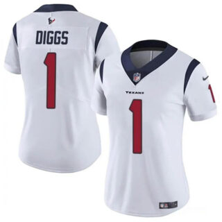 Women's Houston Texans #1 Stefon Diggs White Vapor Untouchable Limited Stitched Jersey (Run Small)