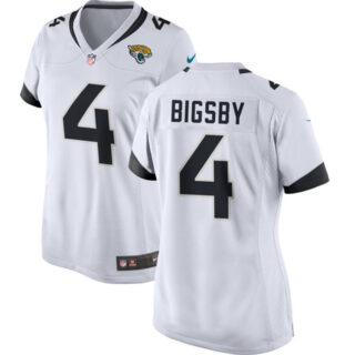 Women's Jacksonville Jaguars #4 Tank Bigsby White Stitched Jersey(Run Small)