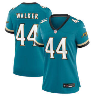 Women's Jacksonville Jaguars #44 Travon Walker Teal 2024 Prowler Throwback Vapor Limited Stitched Football Jersey(Run Small)