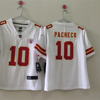 Women's Kansas City Chiefs #10 Isiah Pacheco White Vapor Untouchable Limited Stitched Jersey(Run Small)