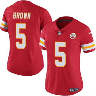 Women's Kansas City Chiefs #5 Hollywood Brown Red Vapor Untouchable Limited Stitched Jersey(Run Small)