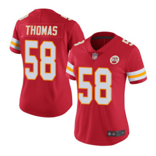 Women's Kansas City Chiefs #58 Derrick Thomas Red Vapor Stitched Jersey(Run Small)