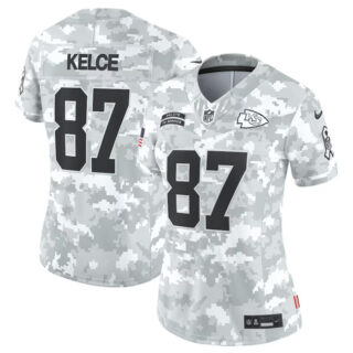 Women's Kansas City Chiefs #87 Travis Kelce 2024 F.U.S.E Arctic Camo Salute To Service Limited Stitched Football Jersey(Run Small)
