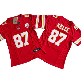 Women's Kansas City Chiefs #87 Travis Kelce Red 2023 F.U.S.E. Vapor Untouchable Limited Stitched Jersey(Run Small)
