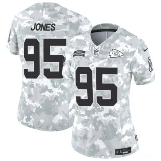 Women's Kansas City Chiefs #95 Chris Jones 2024 F.U.S.E Arctic Camo Salute To Service Limited Stitched Football Jersey(Run Small)