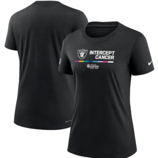 Women's Las Vegas Raiders 2022 Black Crucial Catch Performance T-Shirt(Run Small)