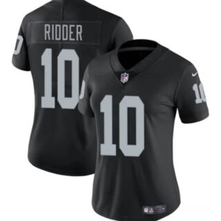 Women's Las Vegas Raiders #10 Desmond Ridder Black Vapor Stitched Jersey(Run Small)