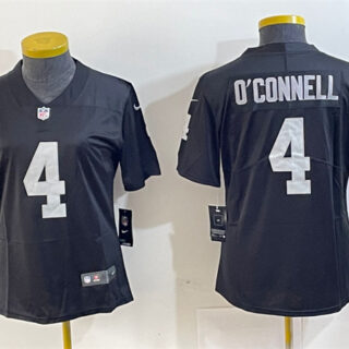 Women's Las Vegas Raiders #4 Aidan O'Connell Black Vapor Untouchable Limited Stitched Jersey(Run Small)