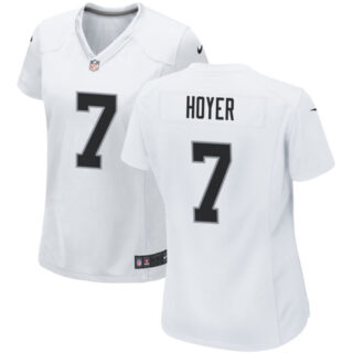 Women's Las Vegas Raiders #7 Brian Hoyer White Stitched Jersey(Run Small)